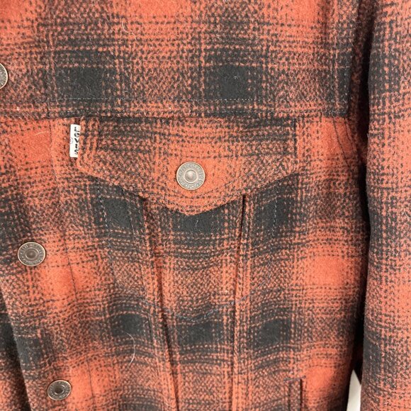 Levis NWT Plaid Sherpa-Lined Snap Jacket Men's Size M - Picture 2 of 13